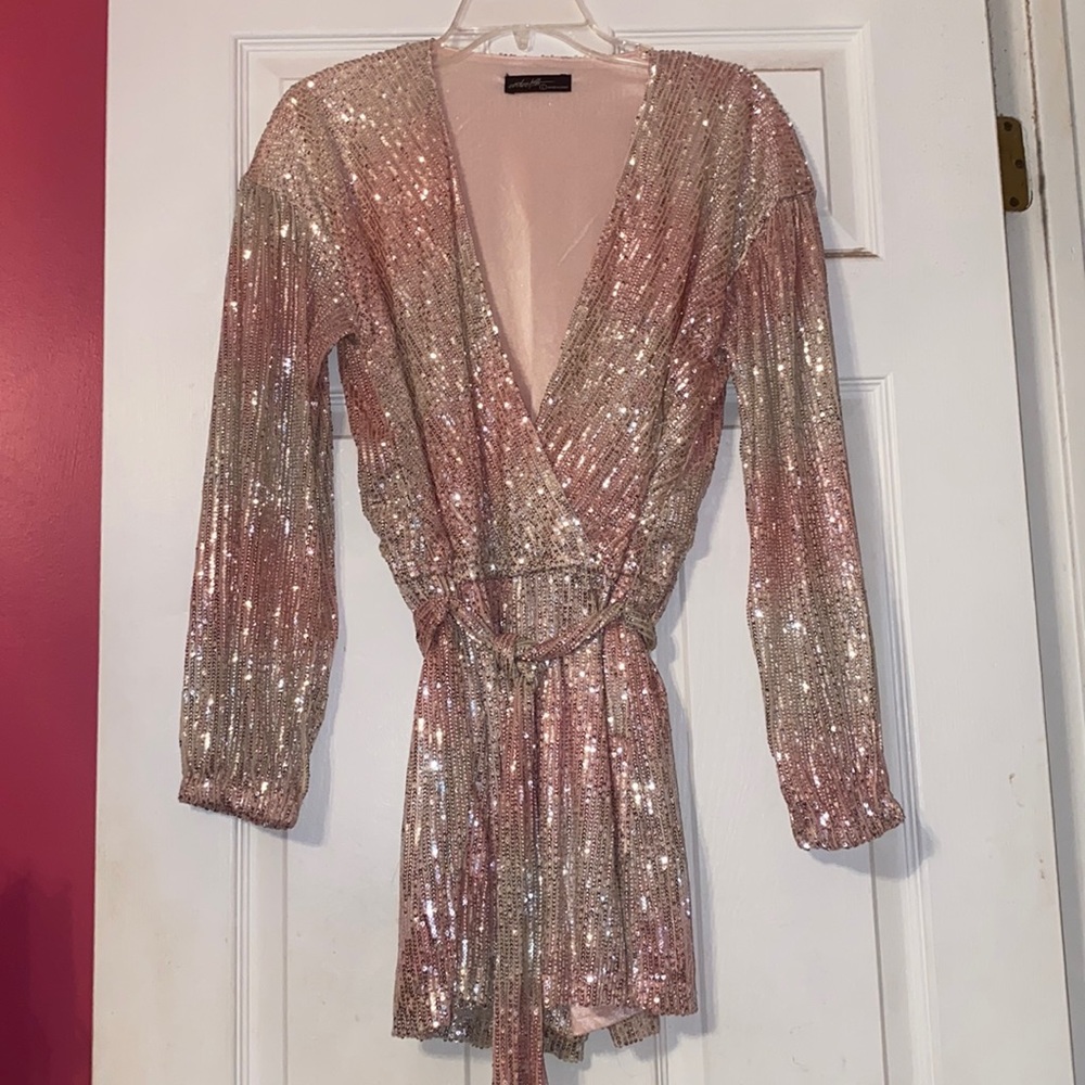 Pink & Silver Sequin Romper